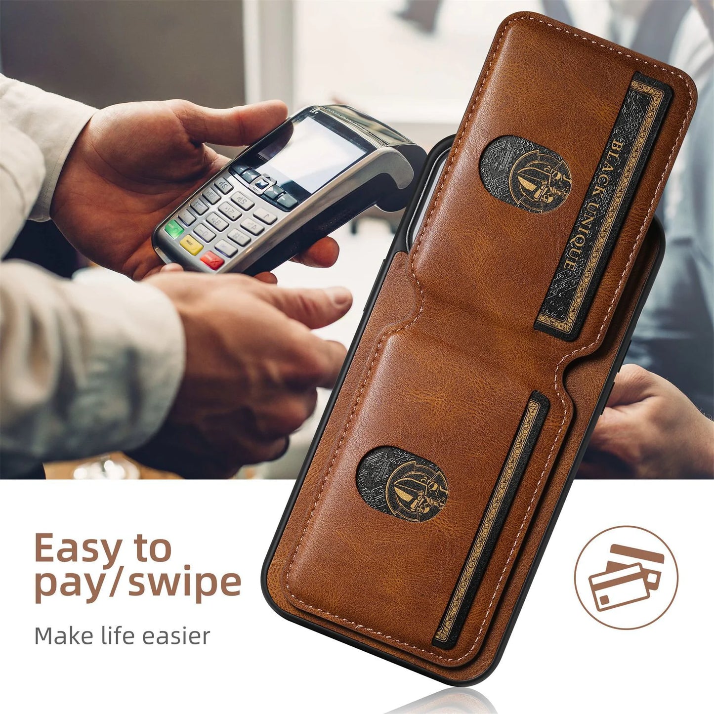 CardGuard Leather Phone Case Funda de cuero para teléfono CardGuard